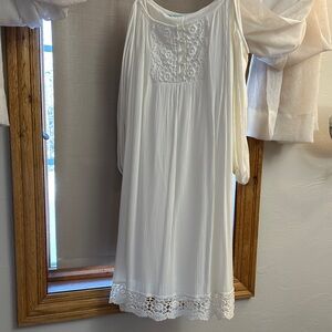 Maurices Elegant White Crochet Detail Chemise